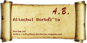 Altschul Borbála névjegykártya