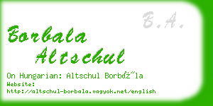 borbala altschul business card
